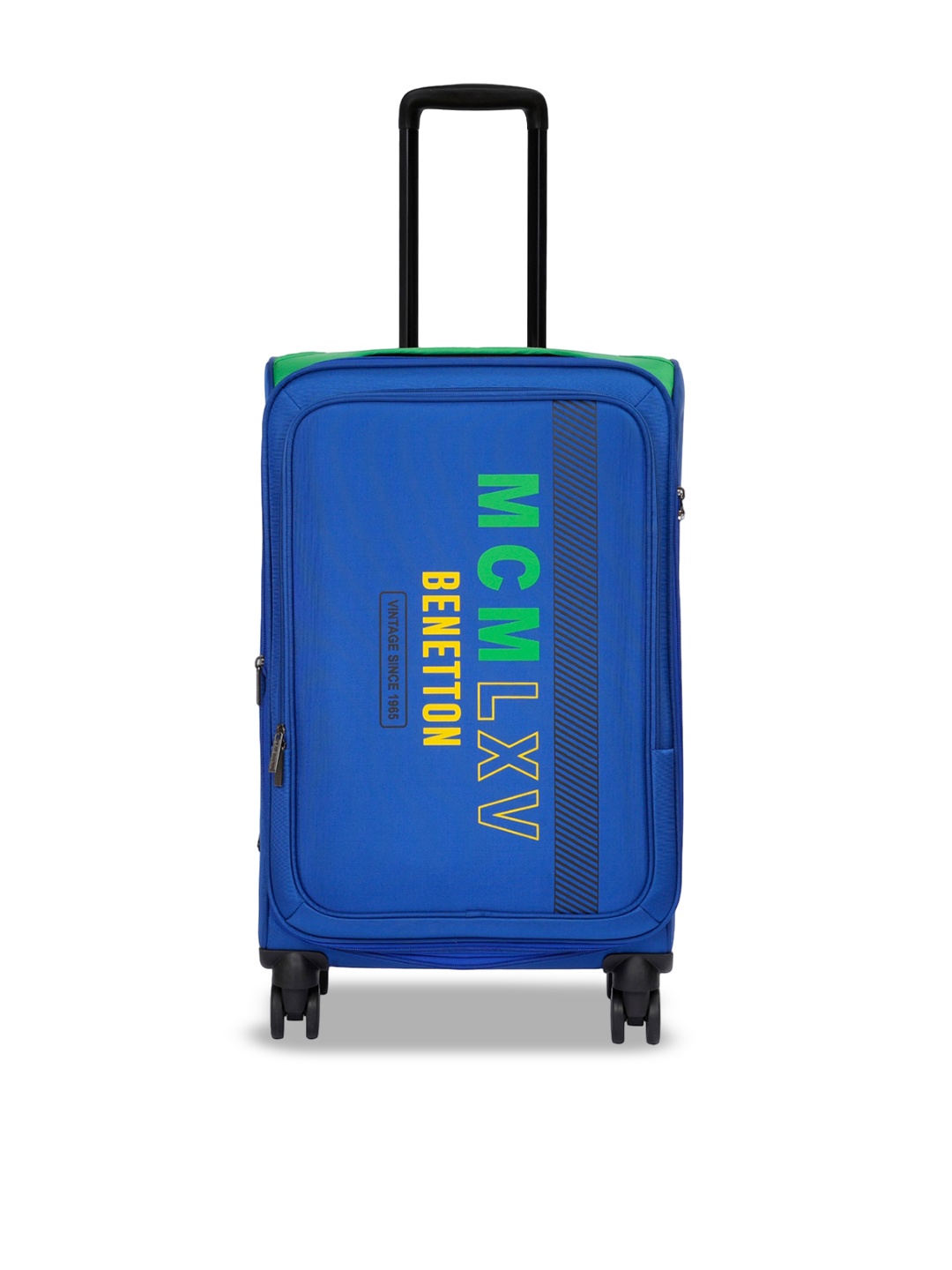 

United Colors of Benetton Topaz Printed Soft-Sided Trolley Suitcase, Blue