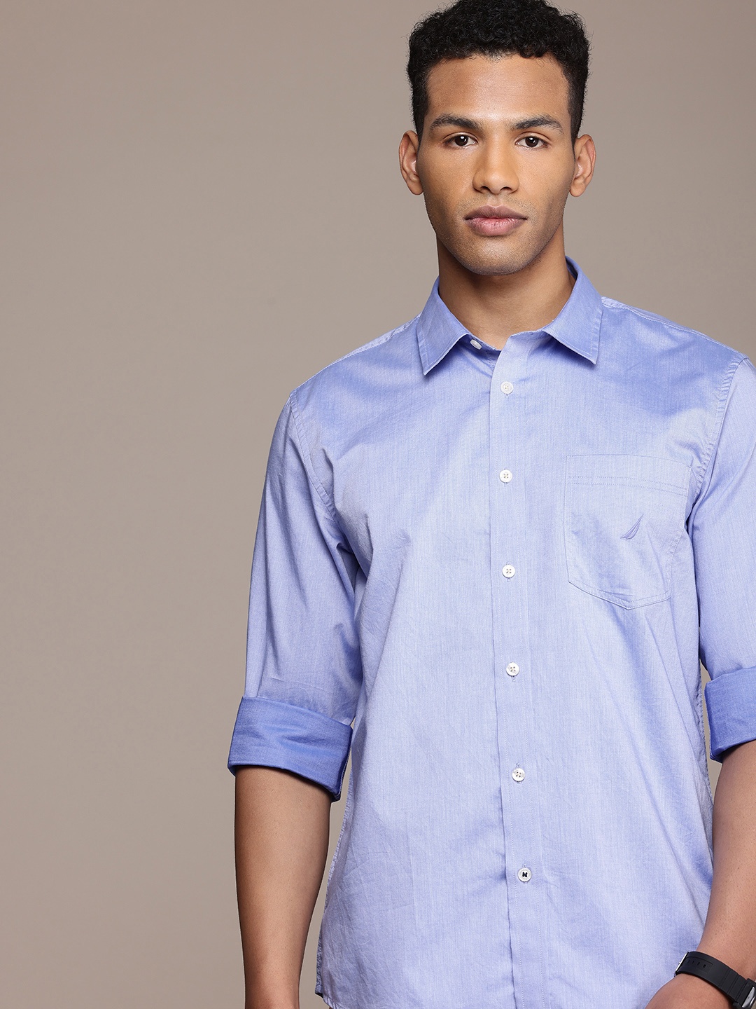 

Nautica Slim Fit Pure Cotton Casual Shirt, Blue