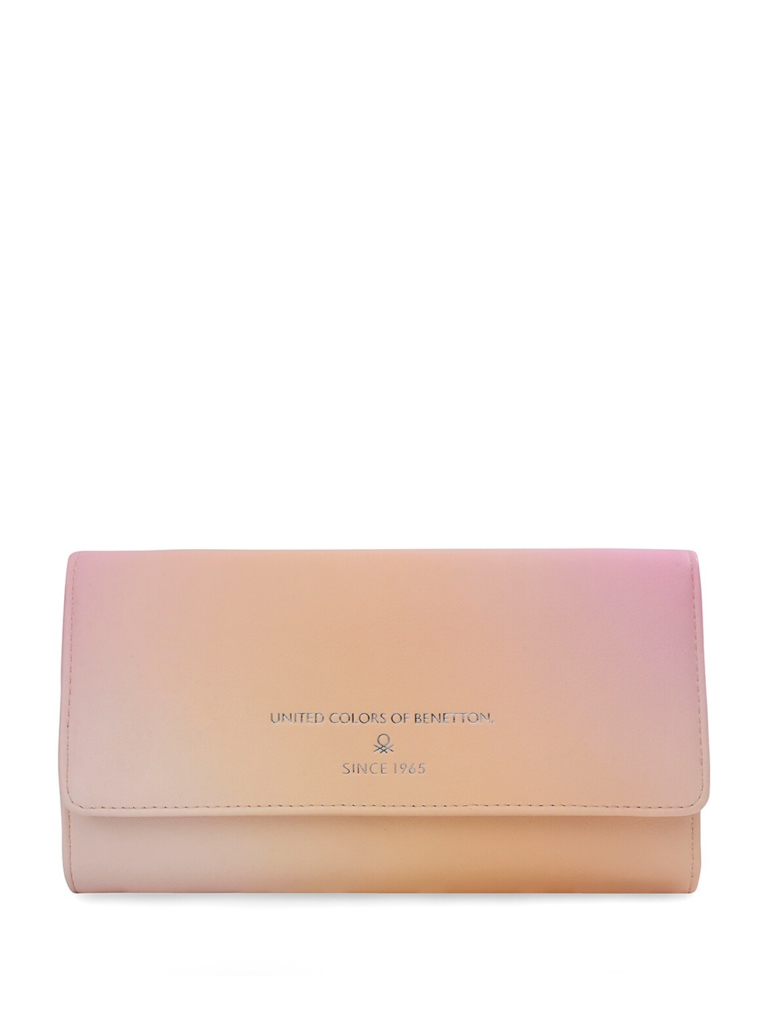 

United Colors of Benetton Ambre Women Ombre Leather Envelope Wallet, Peach