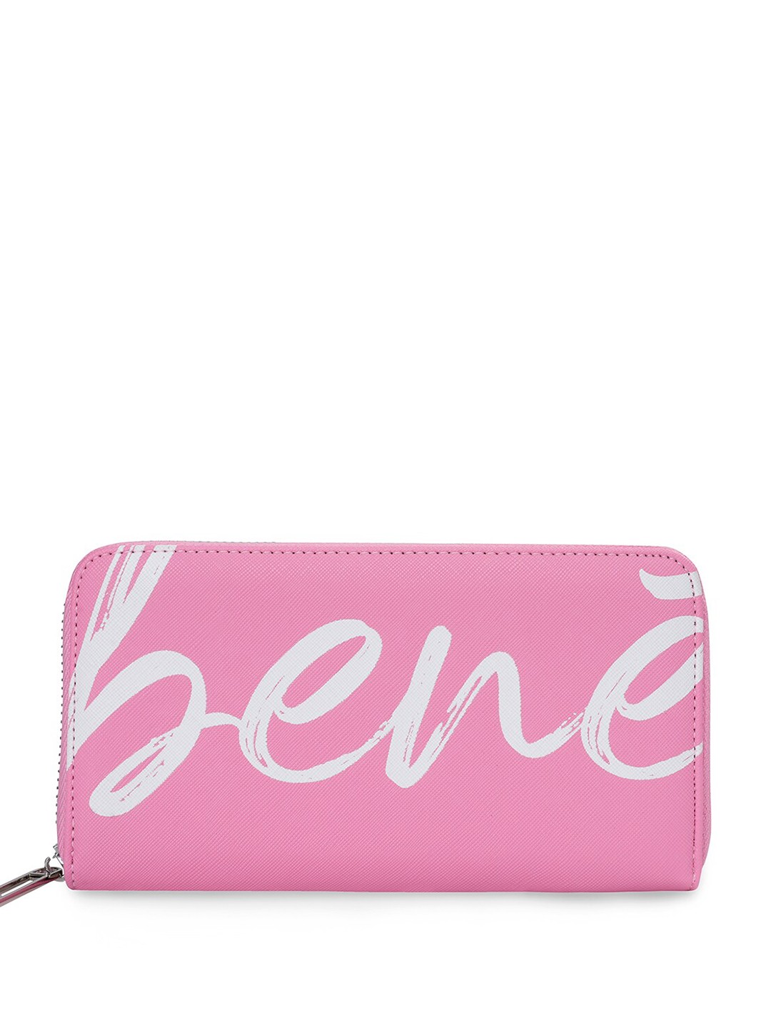 

United Colors of Benetton Women Printed Leather Zip Around Wallet, Pink