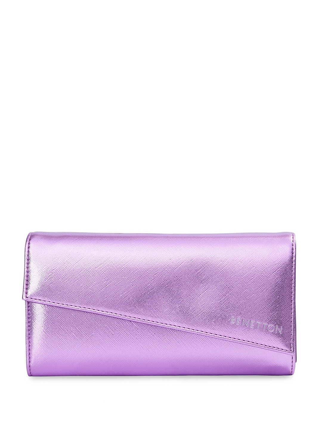 

United Colors of Benetton Leather Envelope Wallet, Purple