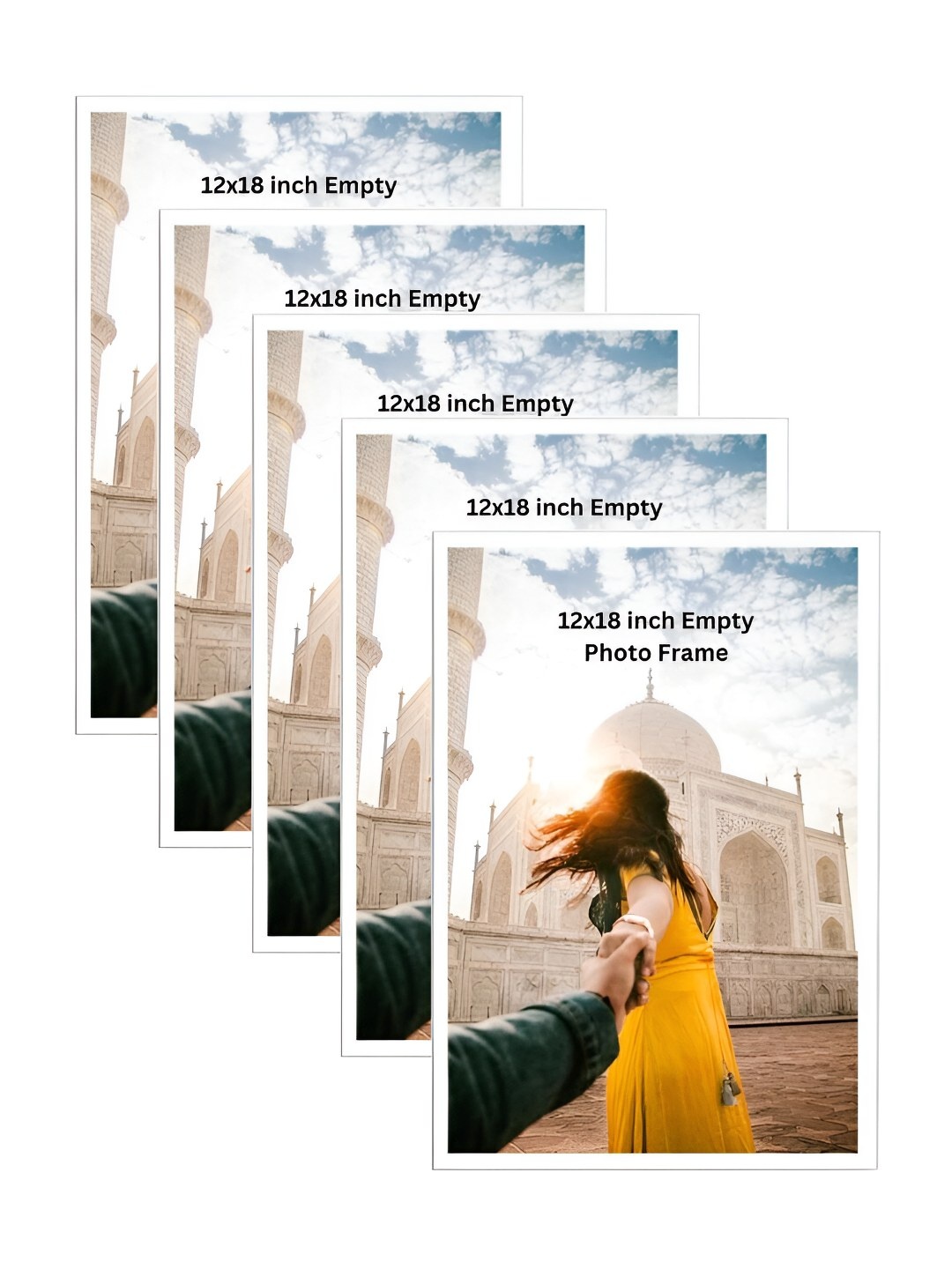 

AbhiKalpya Art Studio-Get a vibe White & Blue 5 Pieces Wall Photo Frames