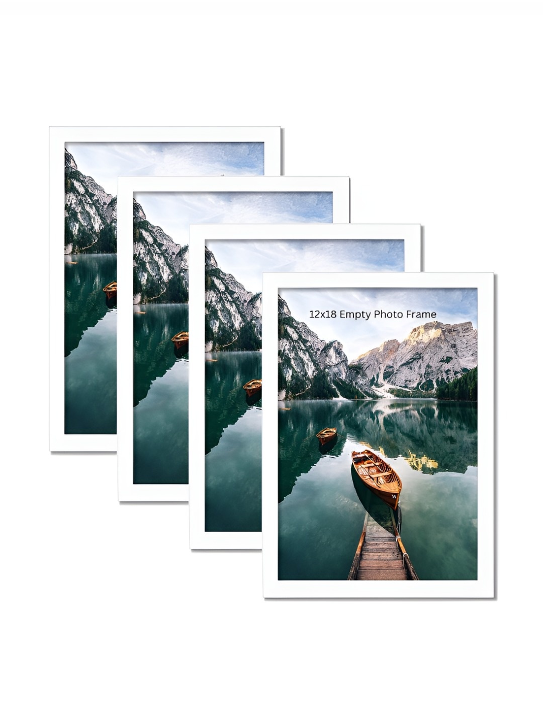 

AbhiKalpya Art Studio-Get a vibe White & Green 4Pcs Wall Photo Frames