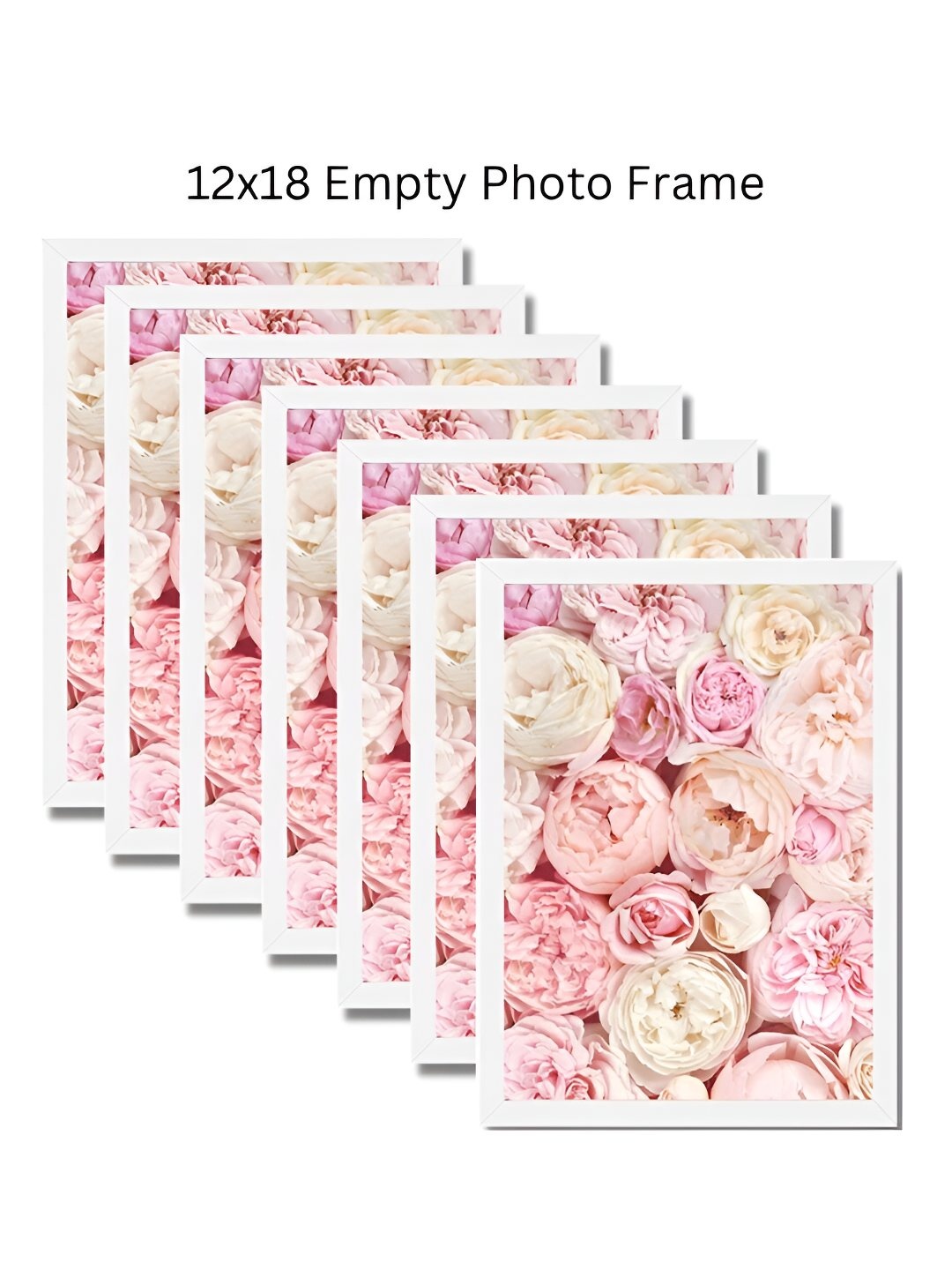 

AbhiKalpya Art Studio-Get a vibe White & Pink 7 Pieces Wall Photo Frames