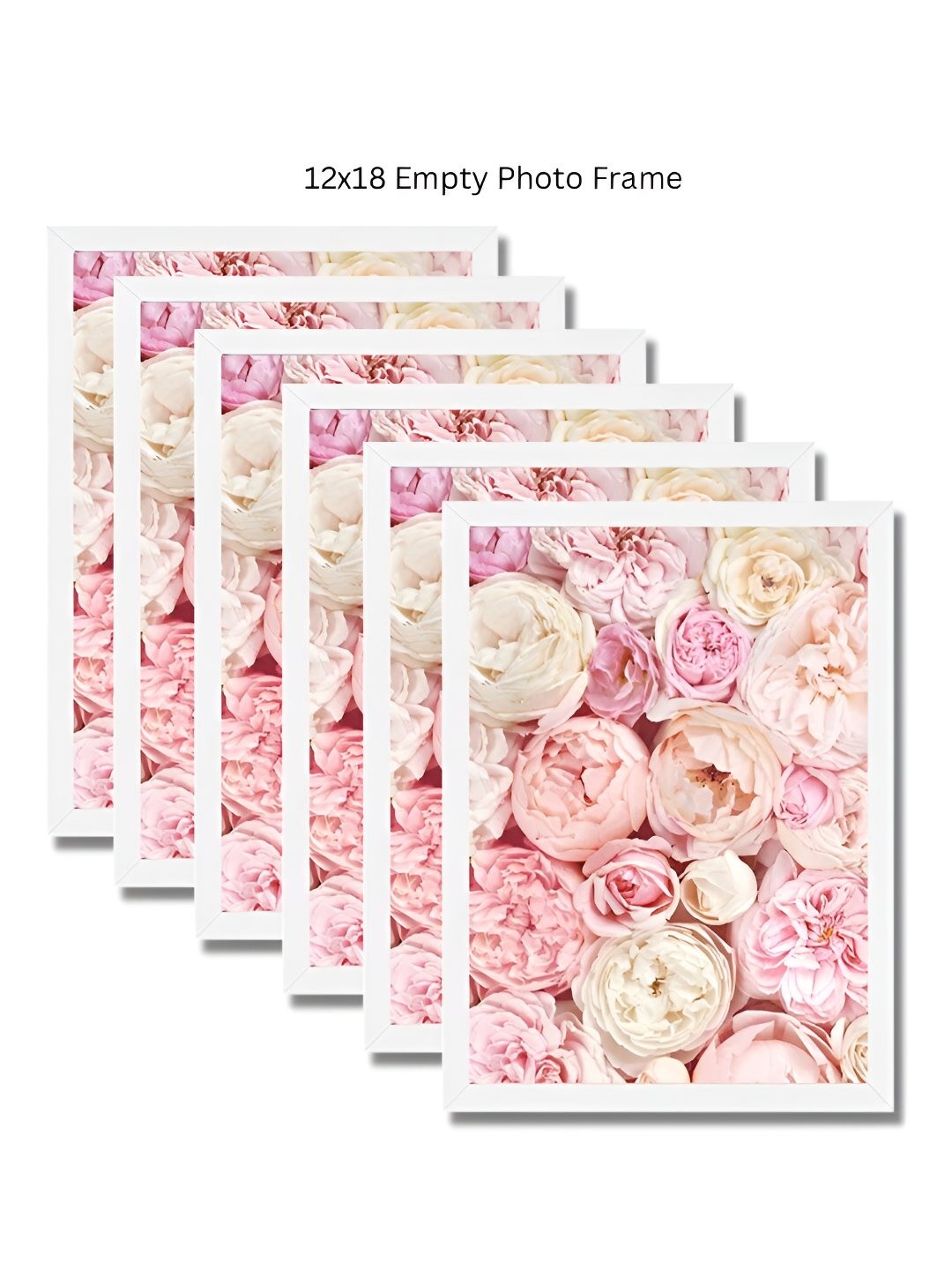 

AbhiKalpya Art Studio-Get a vibe White & Pink 6 Pieces Wall Photo Frames