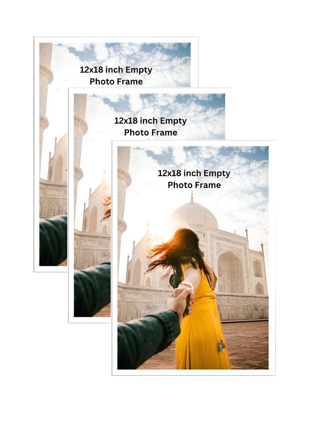 

AbhiKalpya Art Studio-Get a vibe White 3 Pieces Wall Photo Frames