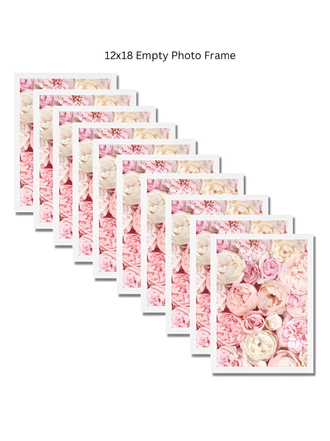 

AbhiKalpya Art Studio-Get a vibe White & Pink 10 Pieces Wall Photo Frames