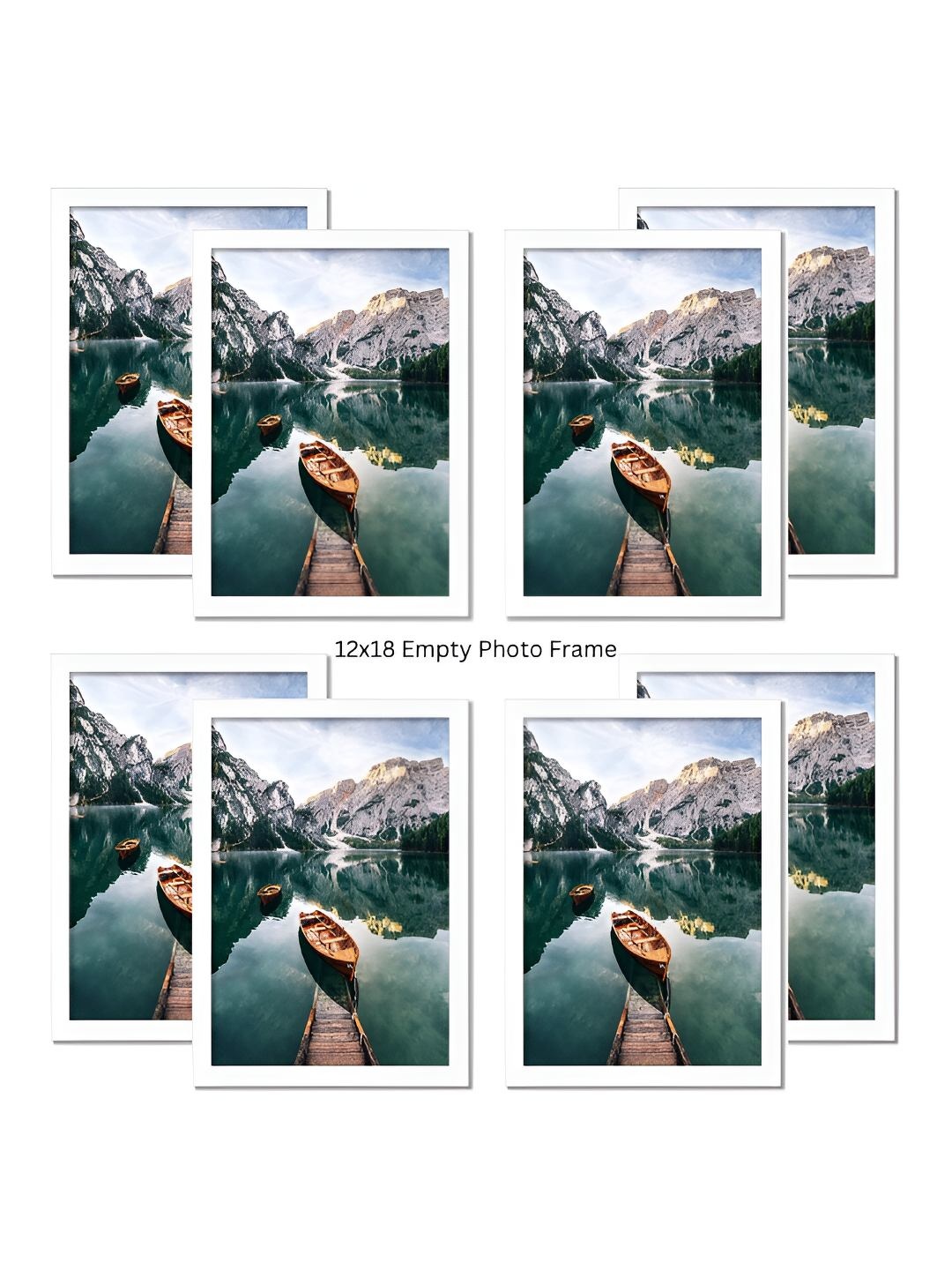 

AbhiKalpya Art Studio-Get a vibe White 8Pcs Wall Photo Frames