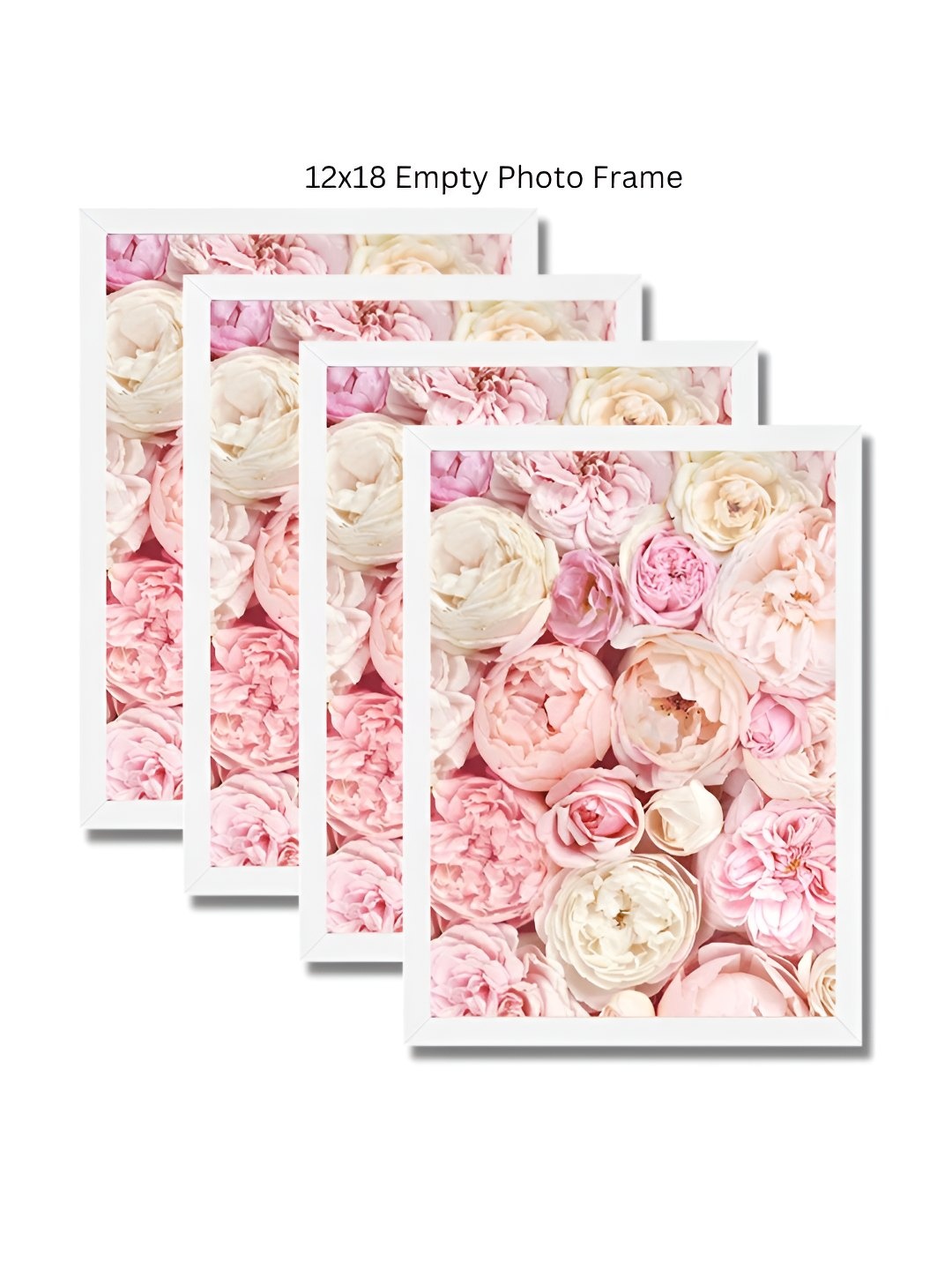 

AbhiKalpya Art Studio-Get a vibe White & Pink 4Pcs Wall Photo Frames
