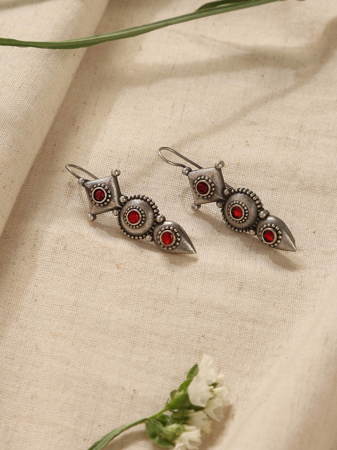 

trueBrowns Silver-Plated Brass Contemporary Drop Earrings