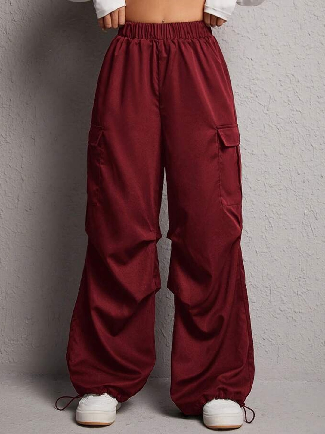 

TABADTOD Women Relaxed Loose Fit Cargos Trousers, Maroon