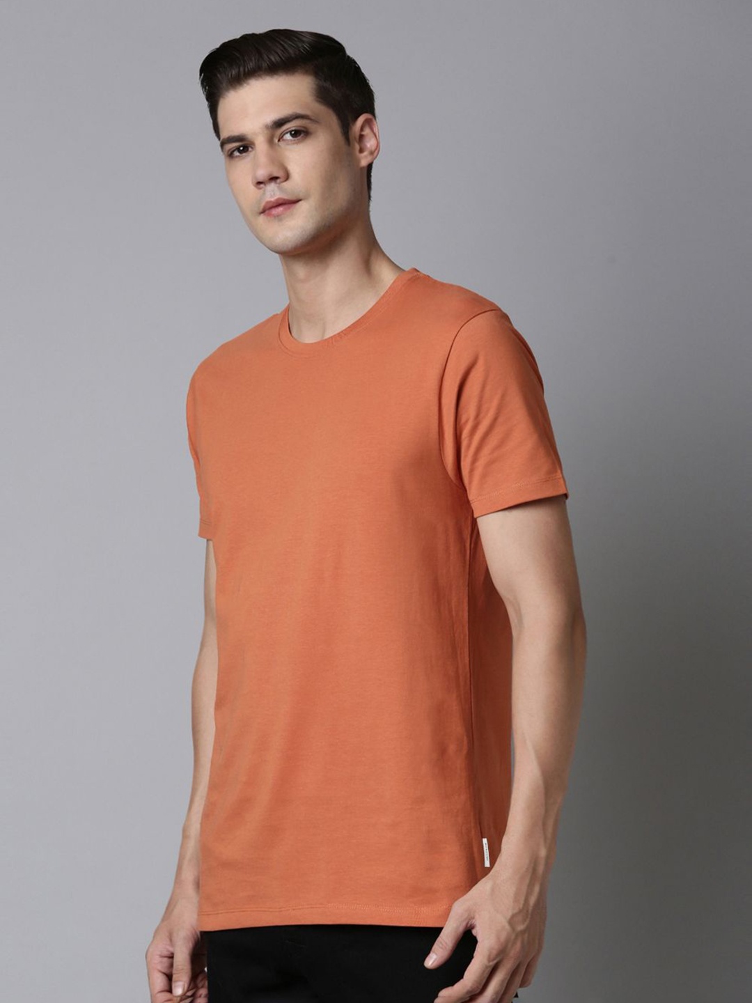 

MAXZONE Round Neck Pure Cotton T-shirt, Copper