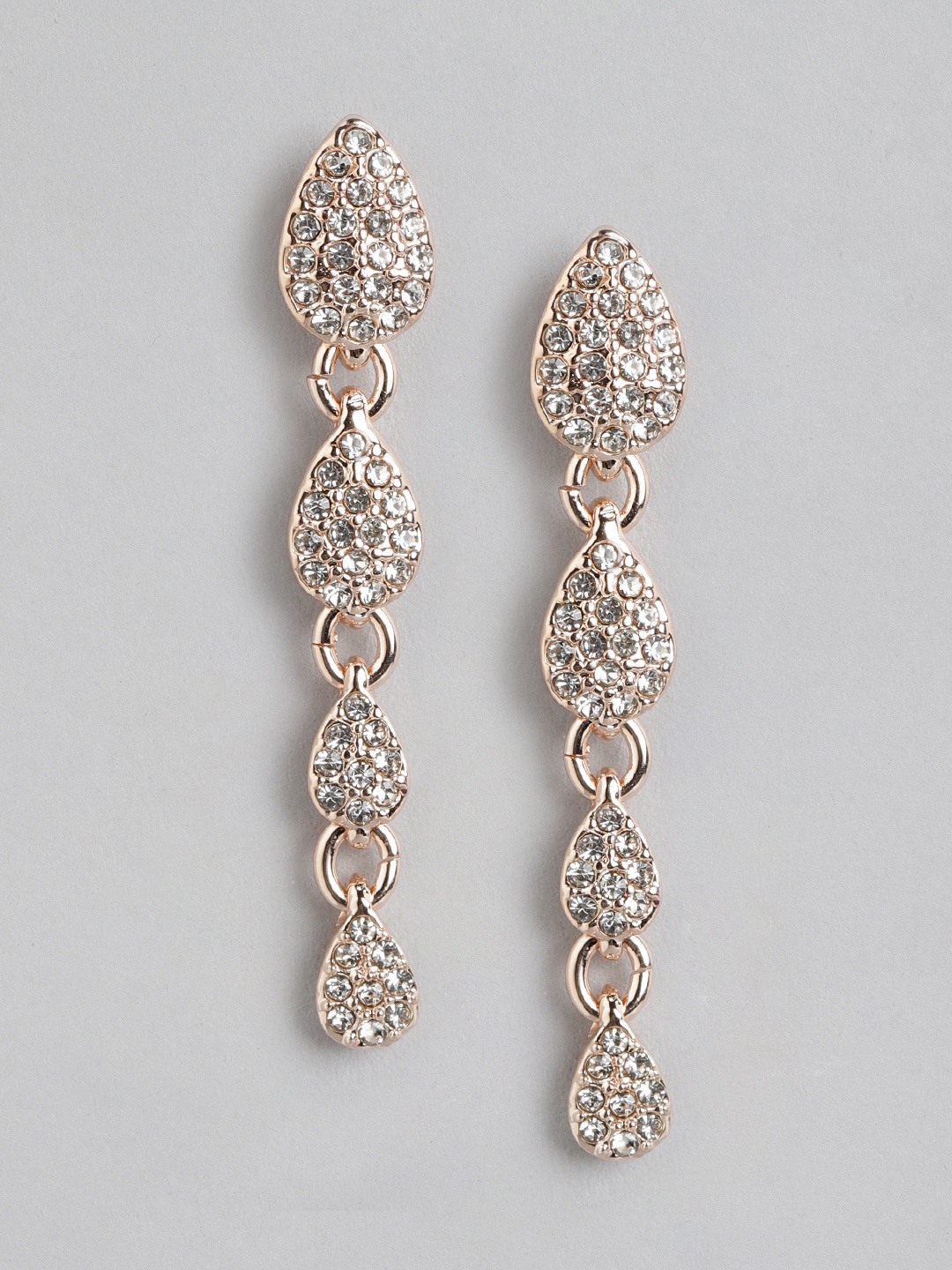 

Forever New Rose Gold-Plated Leaf Shaped Drop Earrings