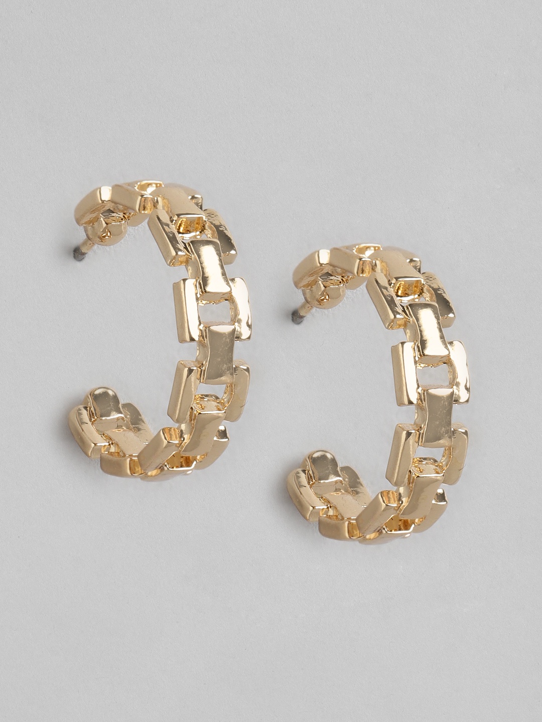 

Forever New Rose Gold-Plated Circular Half Hoop Earrings