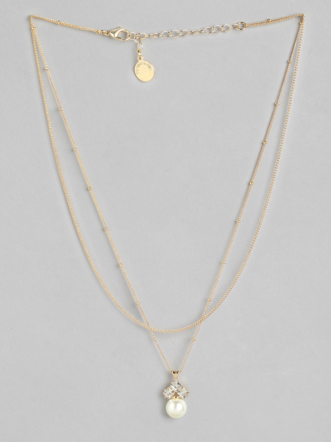 

Forever New Women Gold-Plated Layered Chains with Pearl Pendant