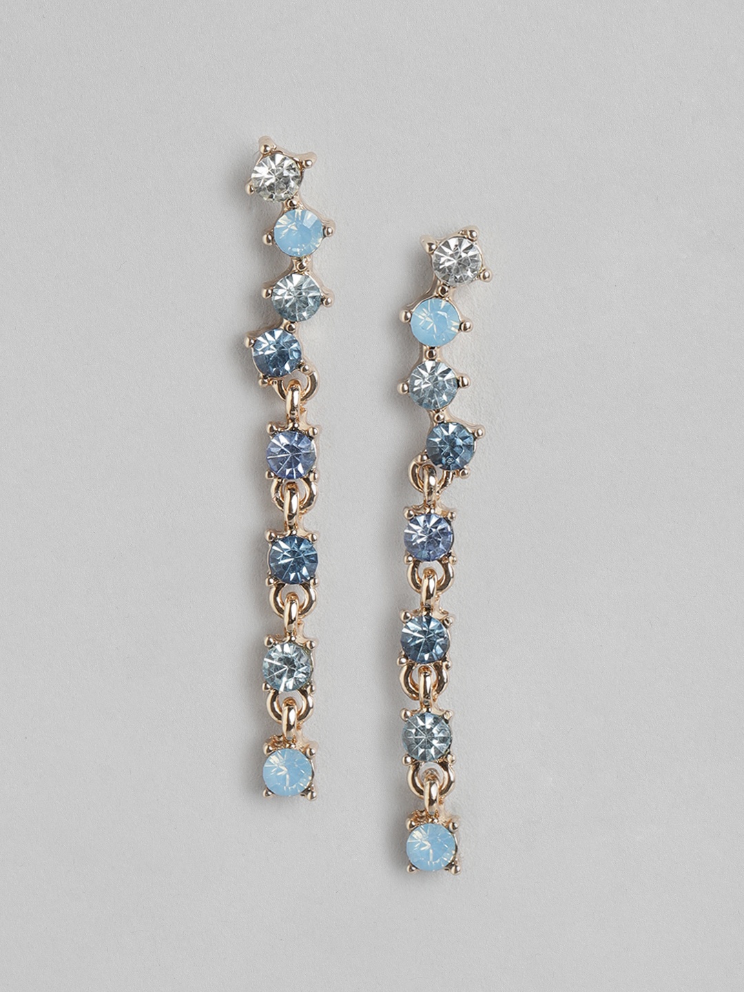 

Forever New Gold-Plated Contemporary Artificial Stones Drop Earrings