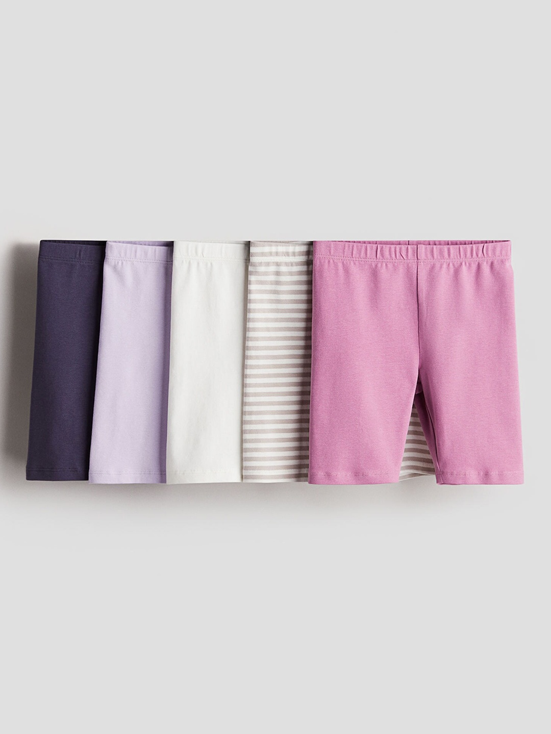 

H&M Girls 5-Pack Cotton Cycling Shorts, Purple