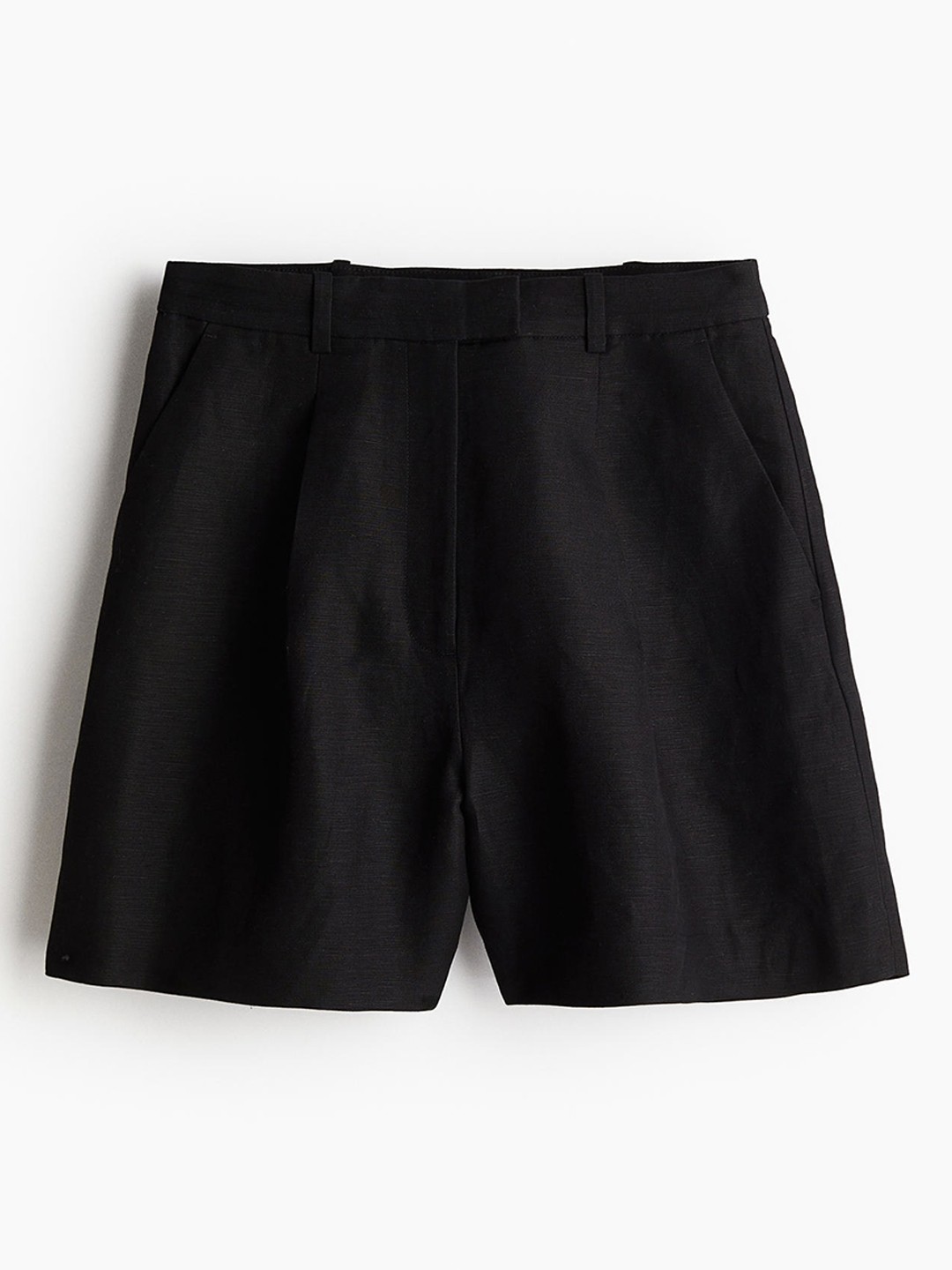 

H&M Women Linen-Blend Shorts, Black