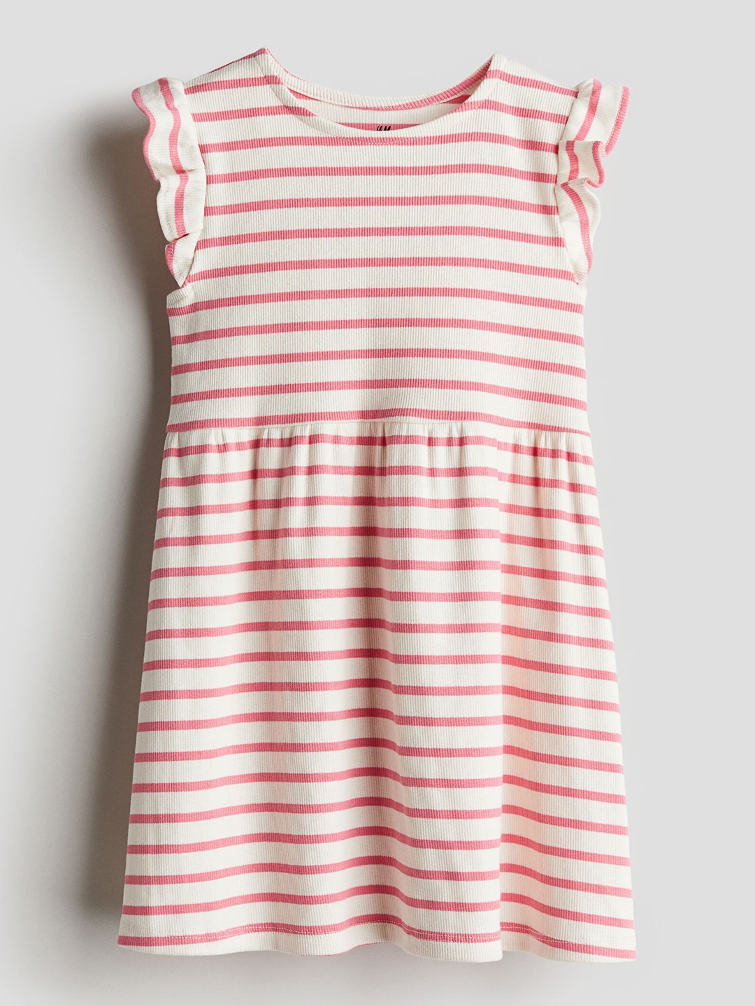 

H&M Girls Ribbed Jersey Dress, Pink