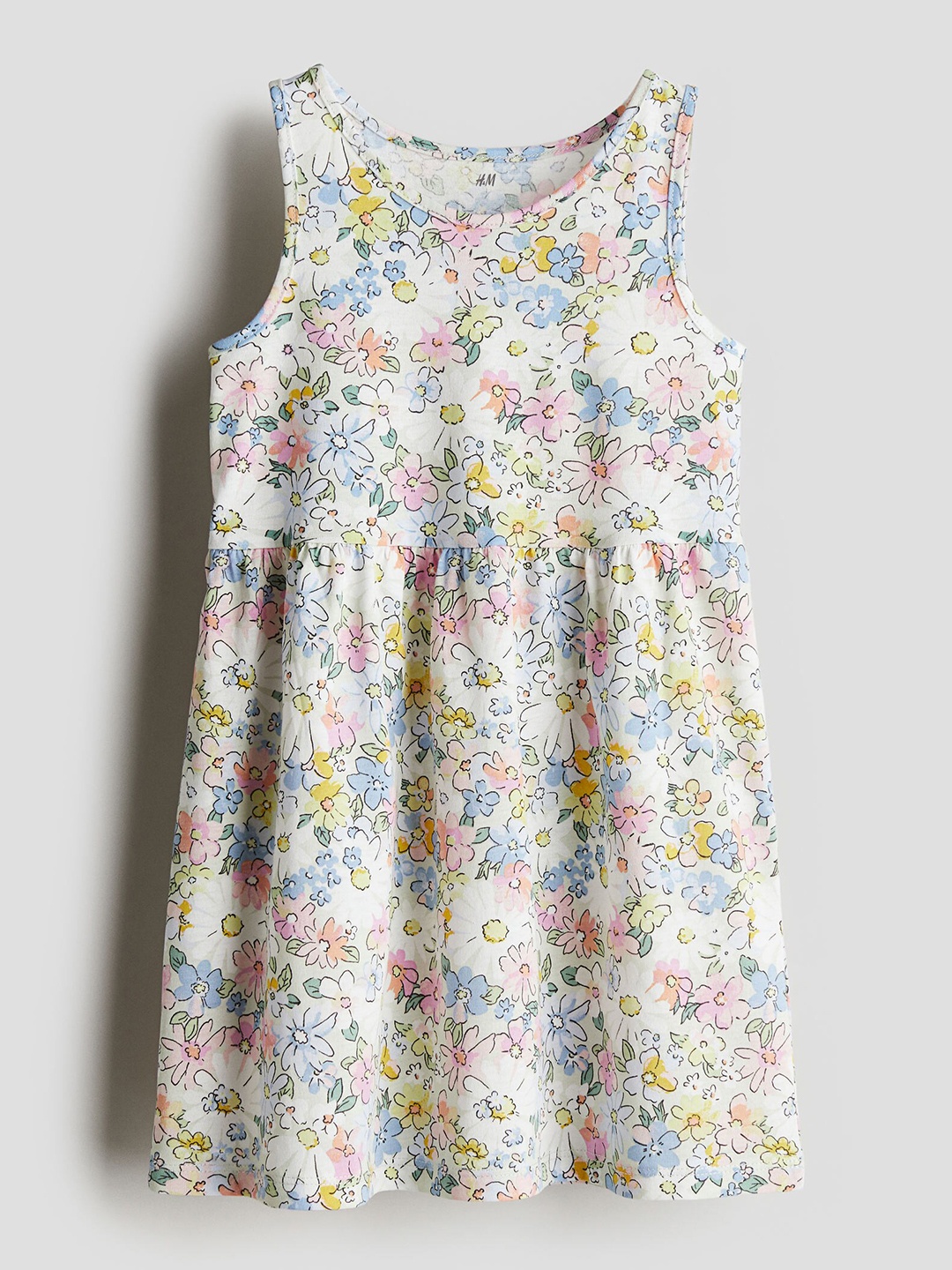 

H&M Girls Patterned Cotton Dress, Blue