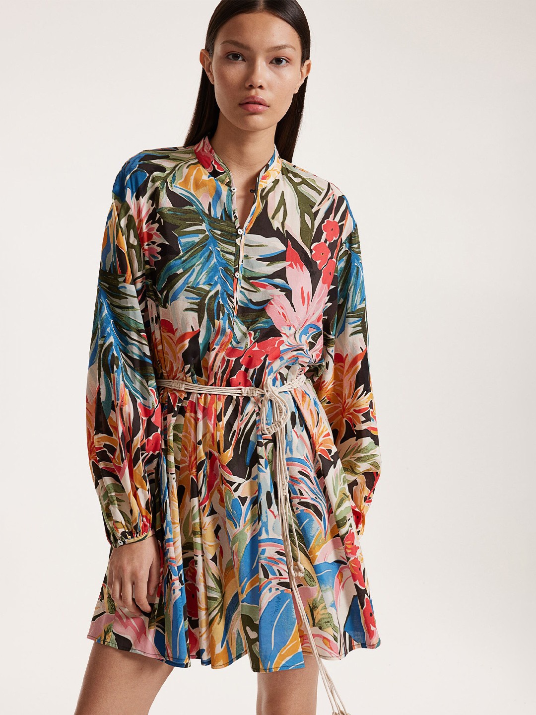 

H&M Macrame-Belt Dress, Black