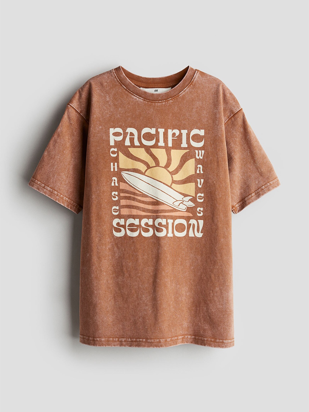 

H&M Boys Pure Cotton Jersey T-shirt, Brown