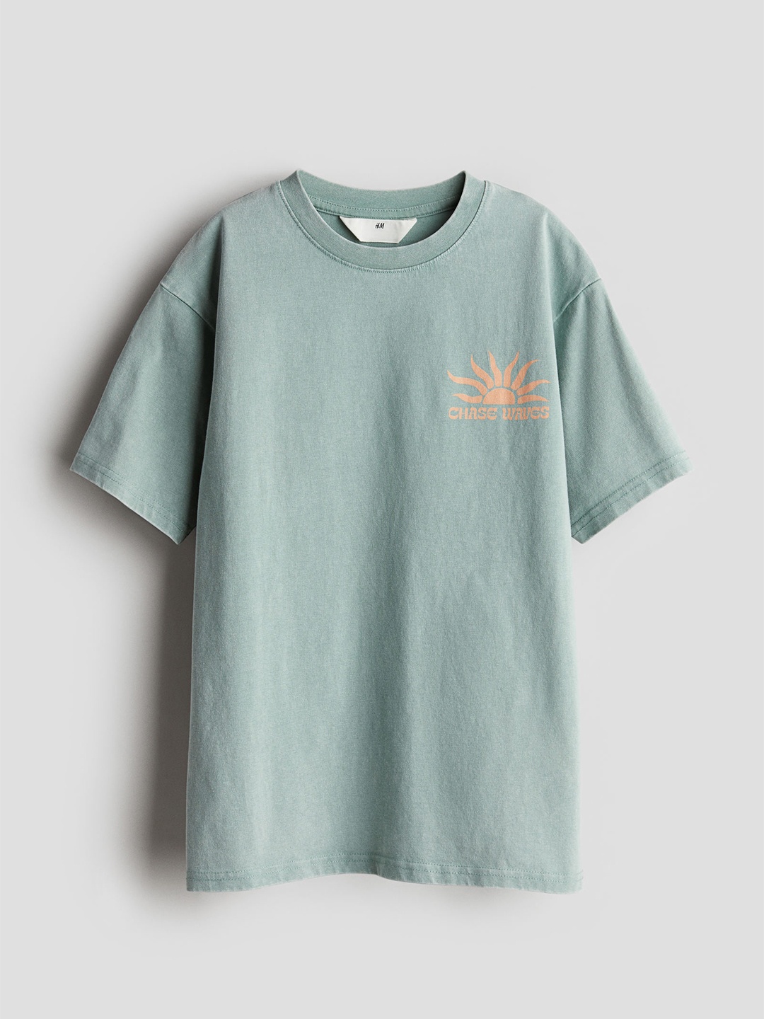 

H&M Boys Pure Cotton Jersey T-shirt, Sea green