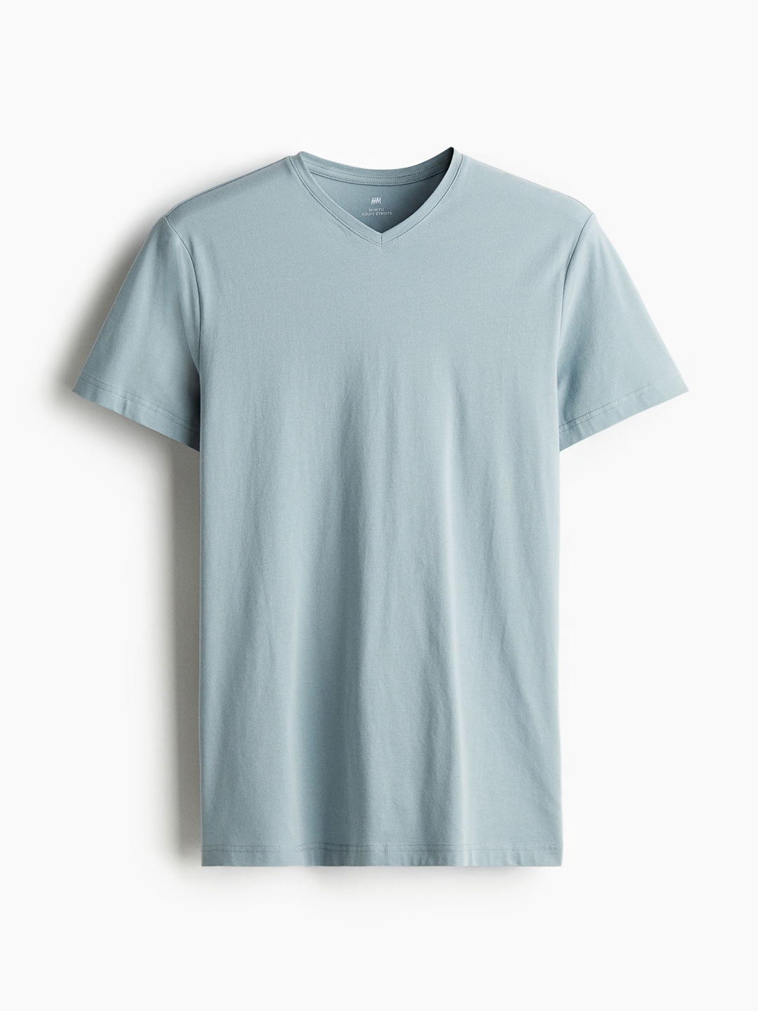 

H&M Men Slim Fit V-Neck T-shirt, Turquoise blue