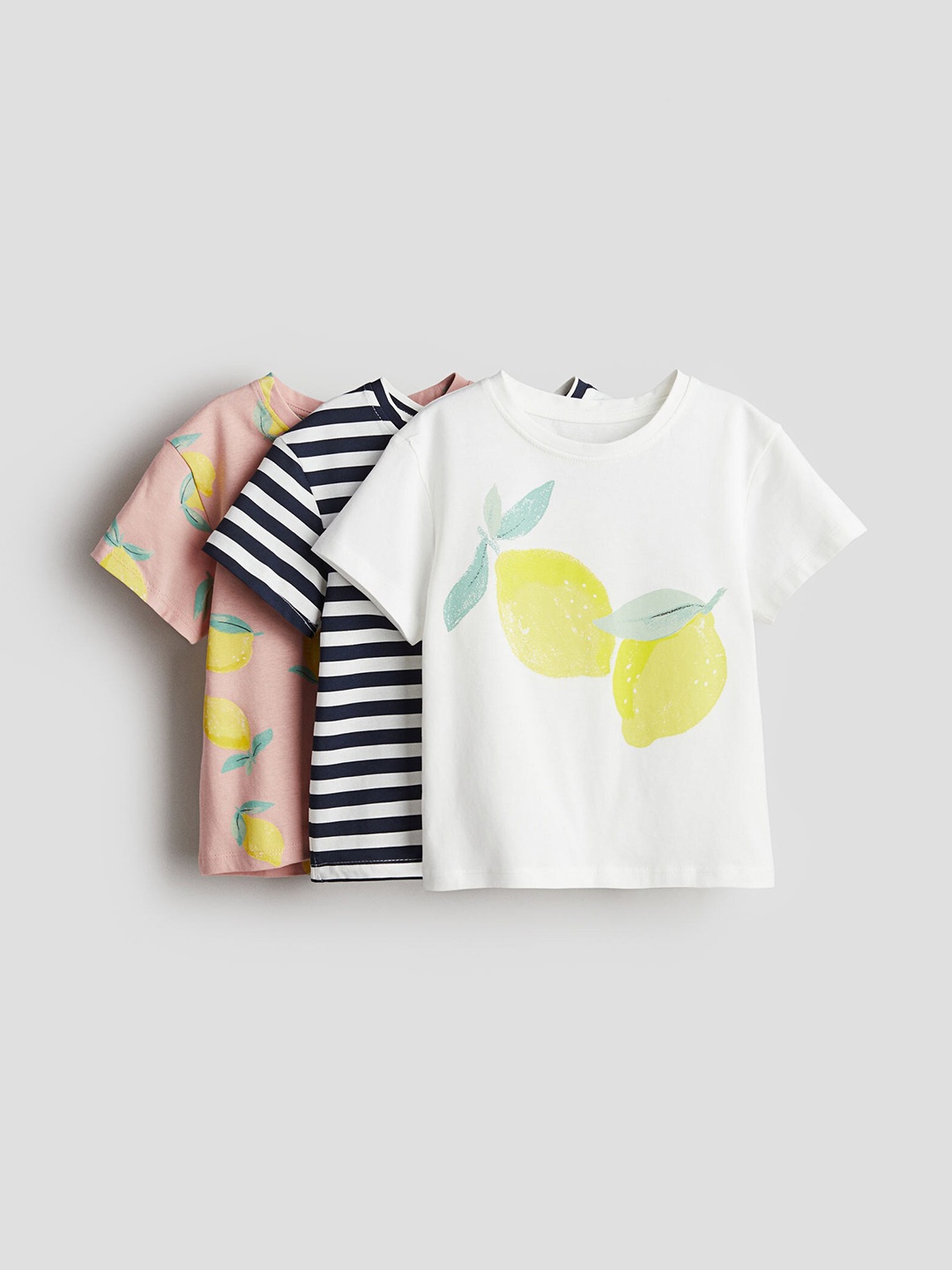

H&M Girls 3-Pack Cotton Jersey Tops, Pink