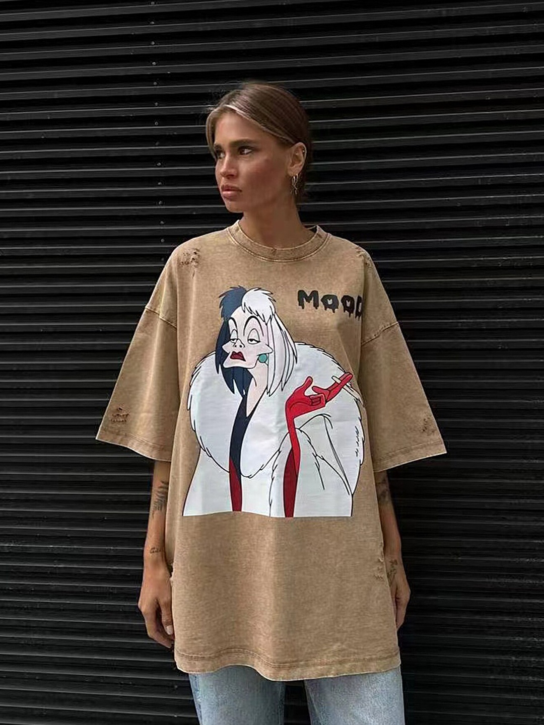 

LULU & SKY Graphic Printed T-Shirt, Khaki