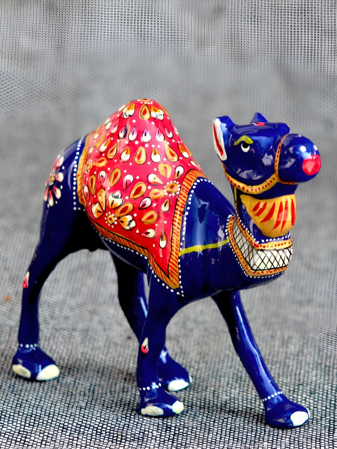 

Craft Junction Blue Printed Metal Camel Showpiece
