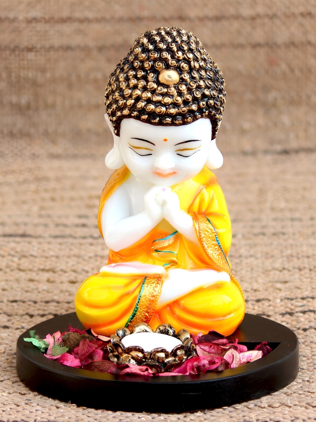 

Craft Junction White & Yellow Buddha Decorative Showpiece