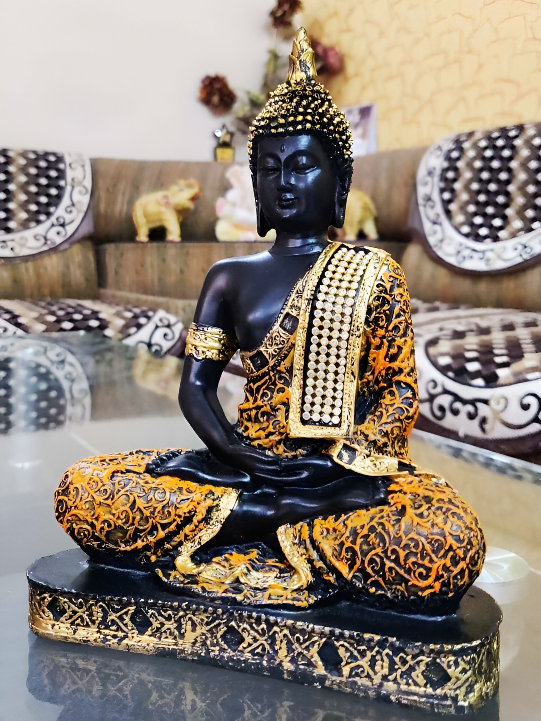 

Craft Junction Black & Gold Toned Brass Decorative Showpiece