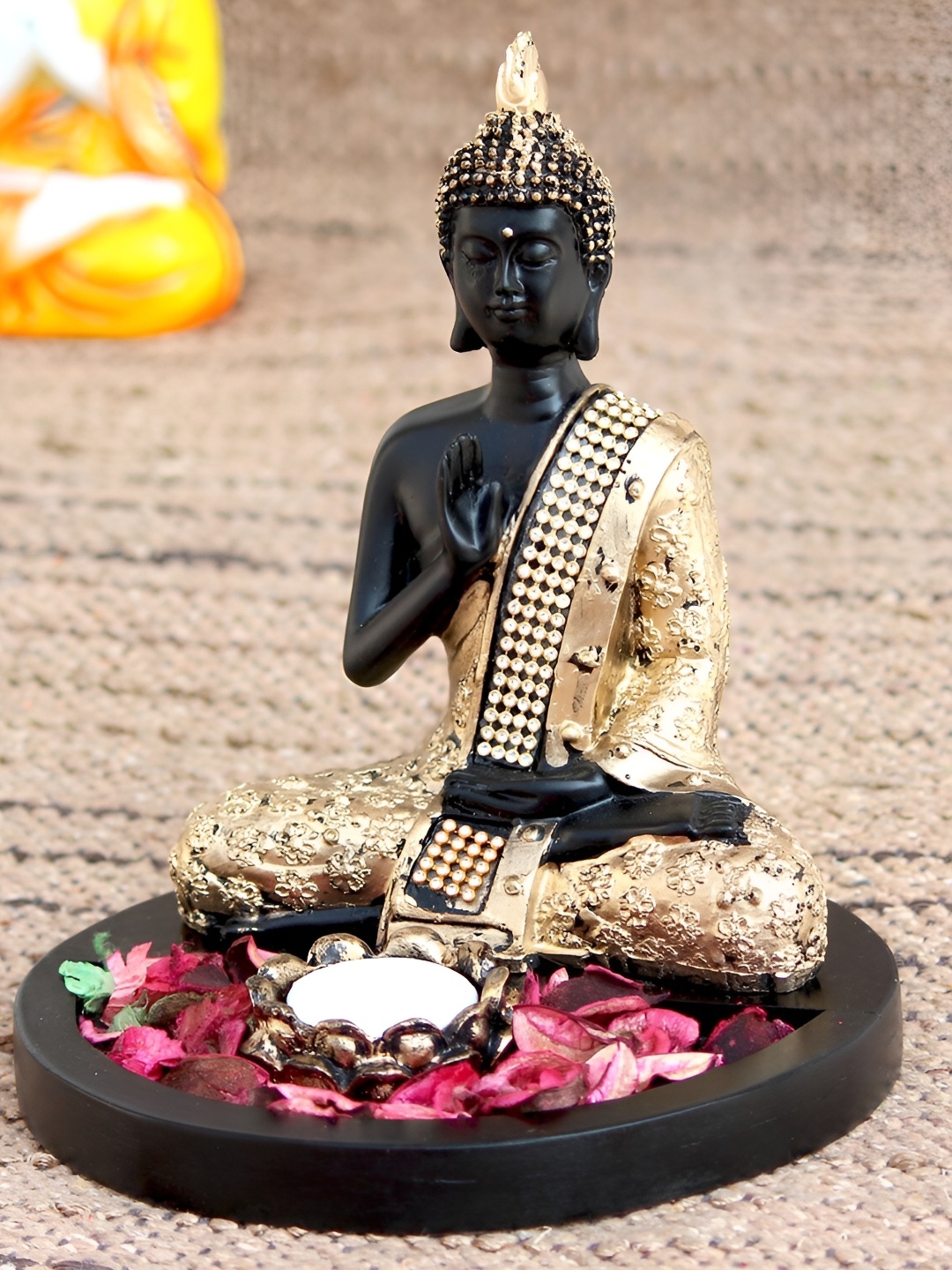 

Craft Junction Black & Gold Toned Buddha Idol Showpiece