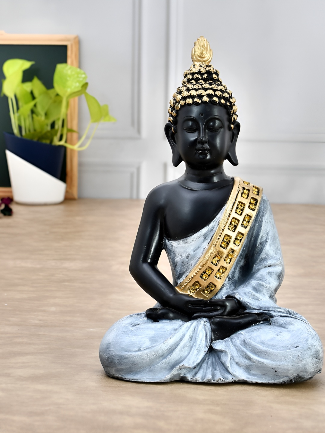 

Craft Junction Black & Gold Toned Buddha Decorative Showpiece