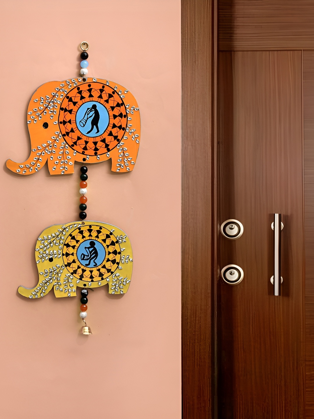 

Craft Junction Orange & Yellow Wooden Hanging Showpiece