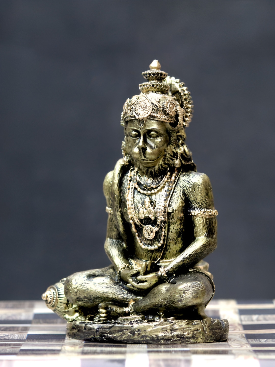 

Craft Junction Gold-Toned Sitting Hanuman Showpiece