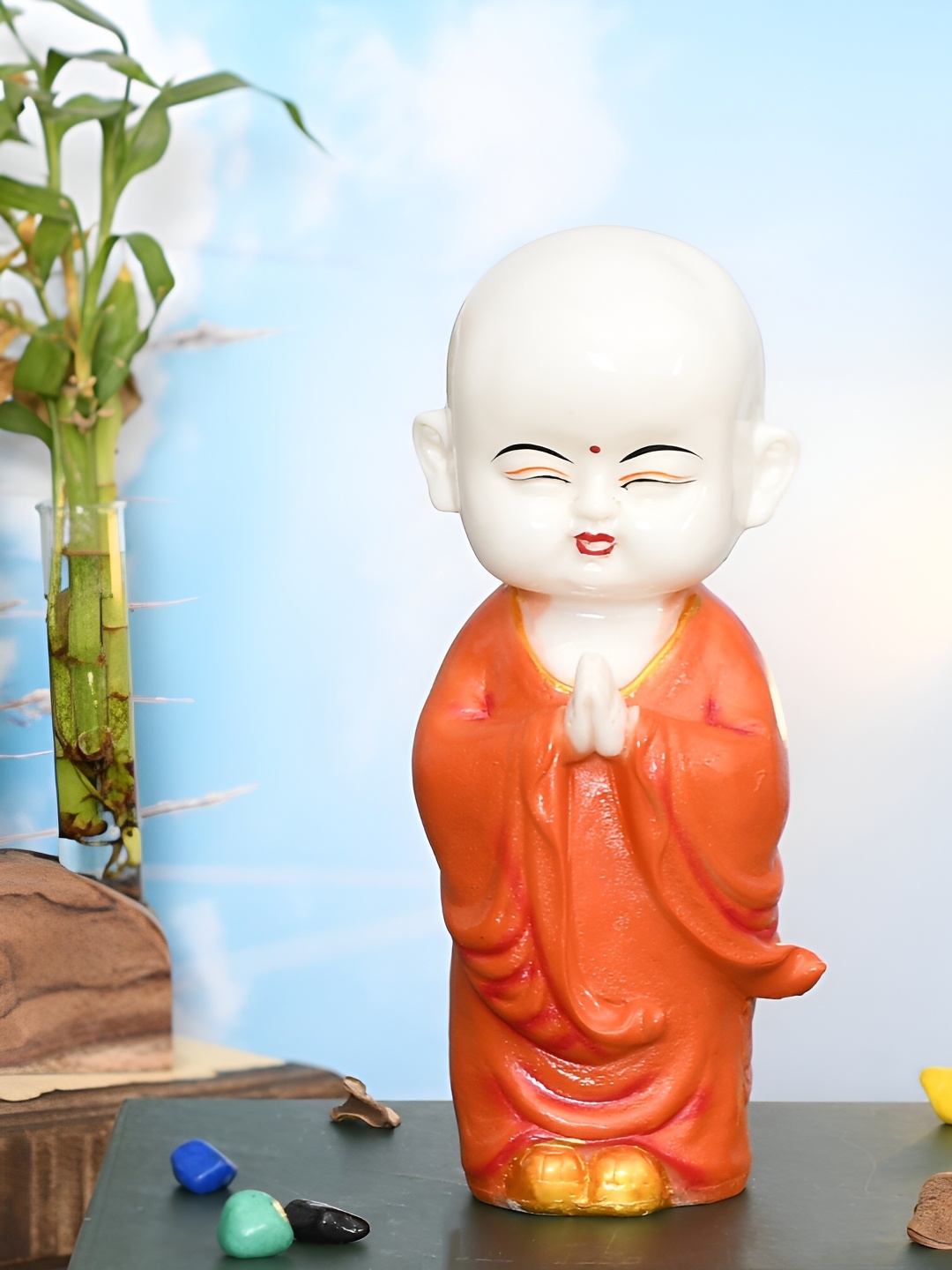 

Craft Junction White & Orange Buddha Idol Showpiece