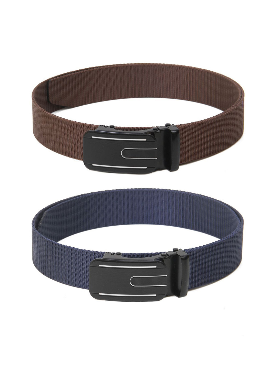 

Calvadoss Boys Set Of 2 Textured Belts, Brown
