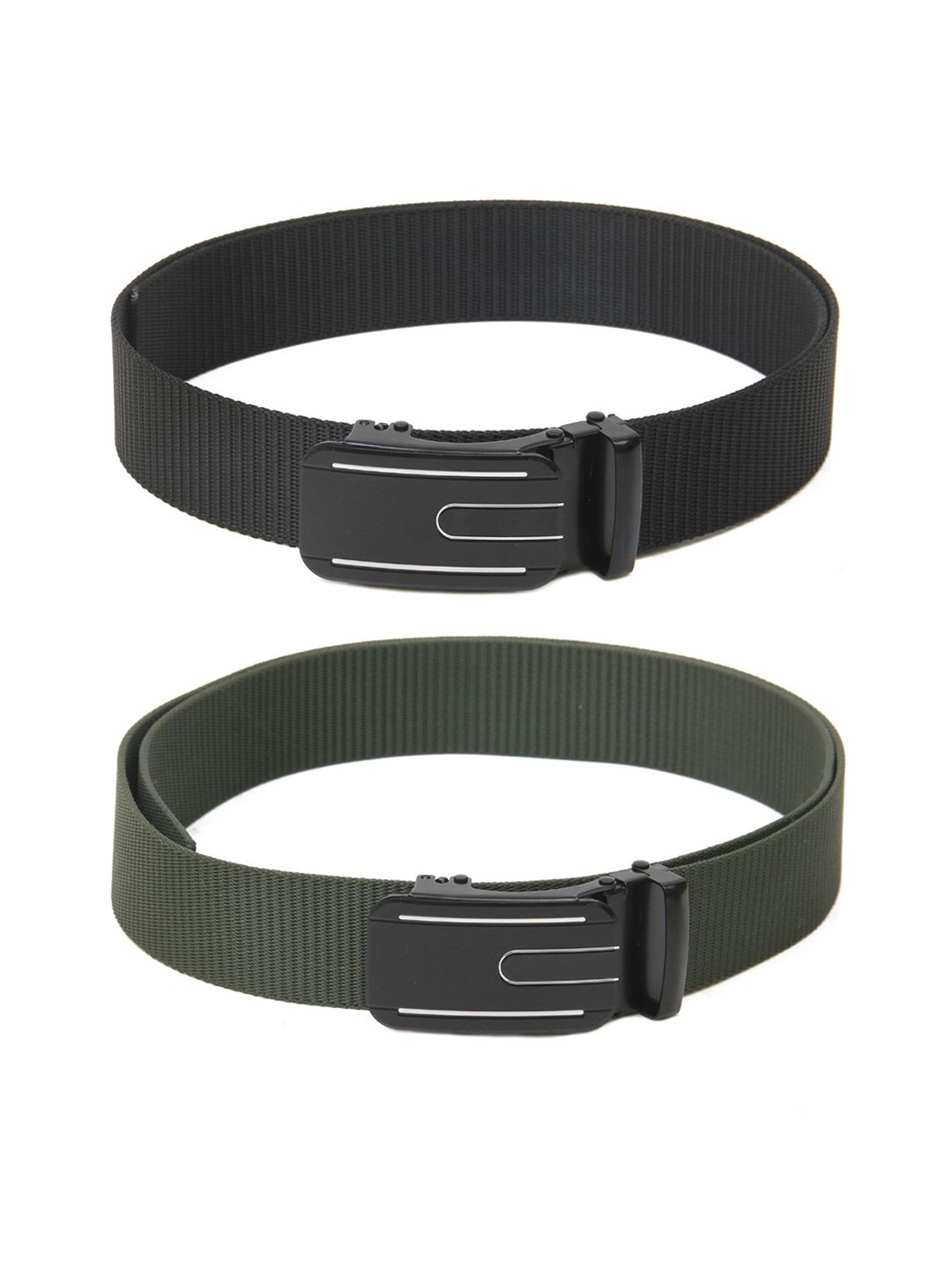 

Calvadoss Boys Set Of 2 Textured Belts, Black