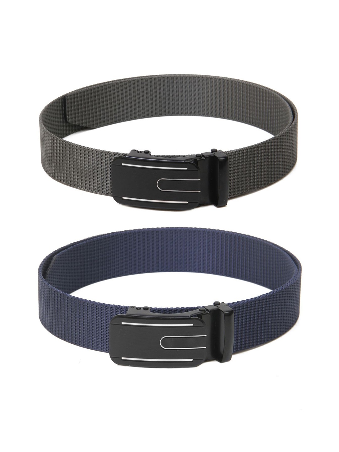 

Calvadoss Boys Set Of 2 Textured Belts, Grey