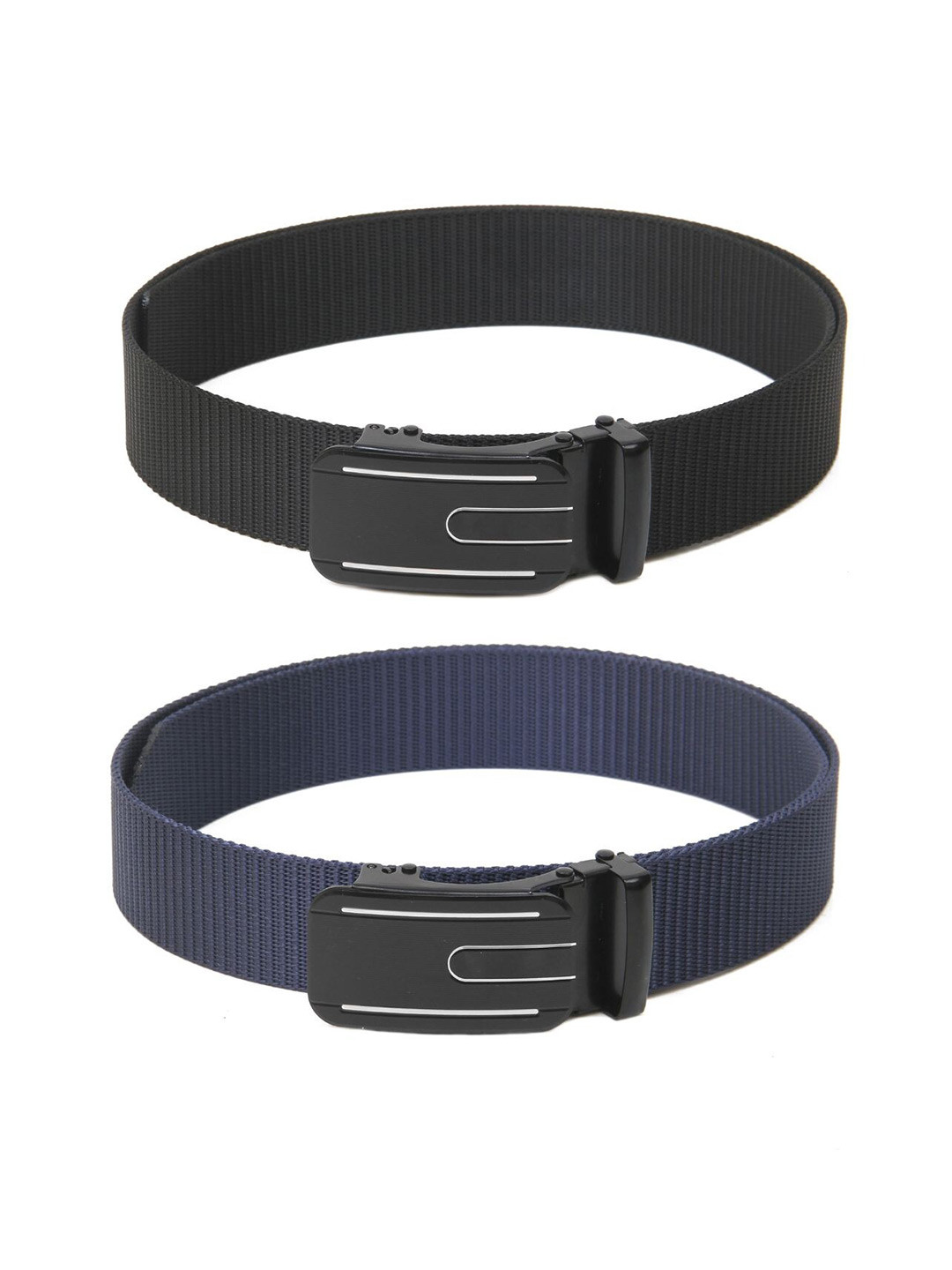 

Calvadoss Boys Set Of 2 Textured Belts, Black