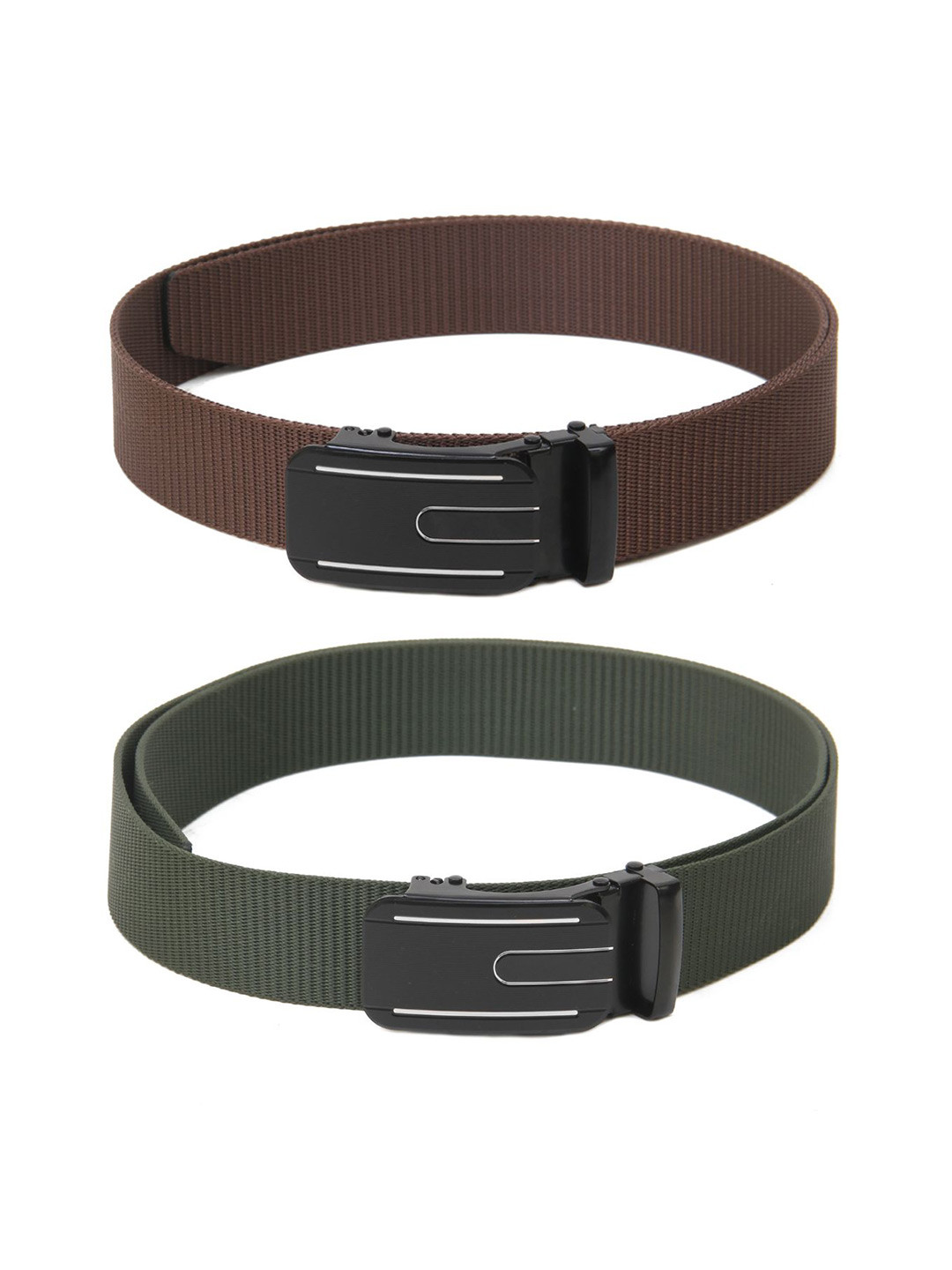 

Calvadoss Boys Set Of 2 Textured Belts, Brown