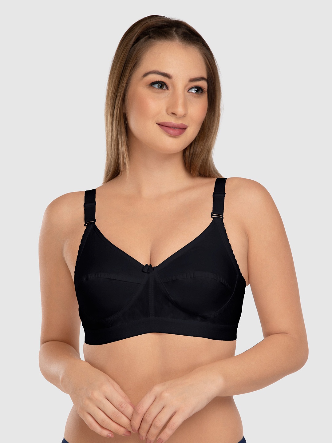 

Daisy Dee Full Coverage Wirefree Non Padded T-shirt Cotton Bra With All Day Comfort, Black