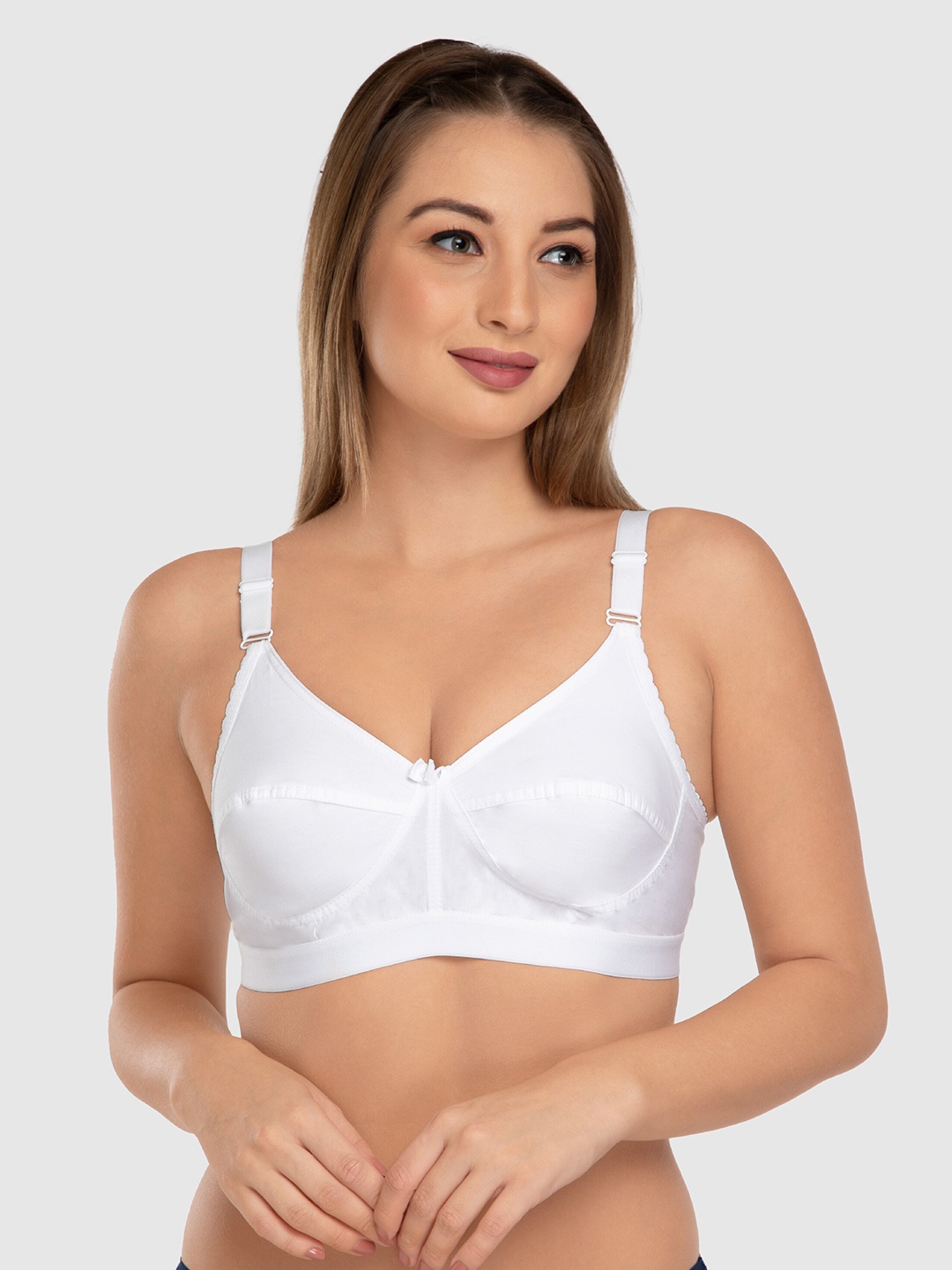 

Daisy Dee Full Coverage Wirefree Non Padded T-shirt Cotton Bra With All Day Comfort, White