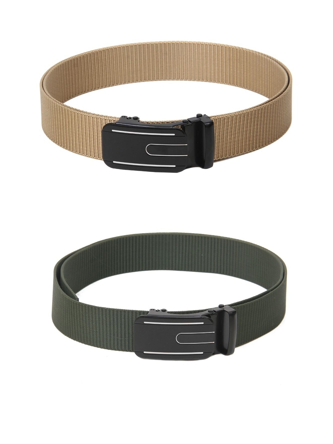 

Calvadoss Women Set of 2 Textured Belt, Beige