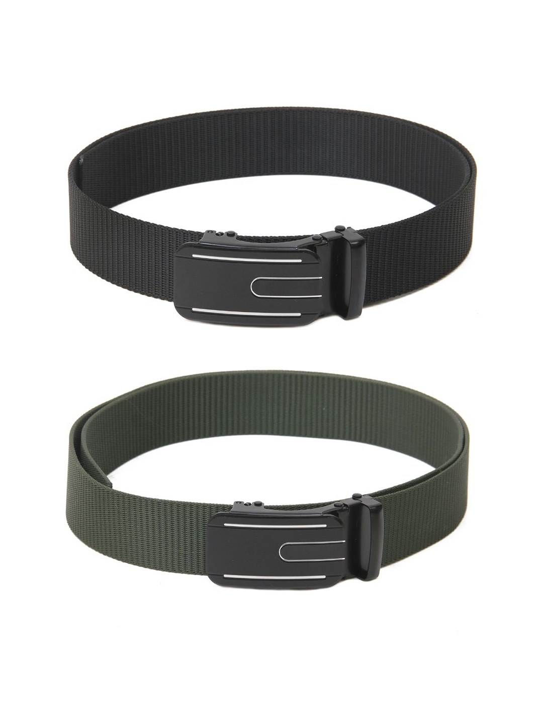 

Calvadoss Women Set of 2 Textured Belt, Black