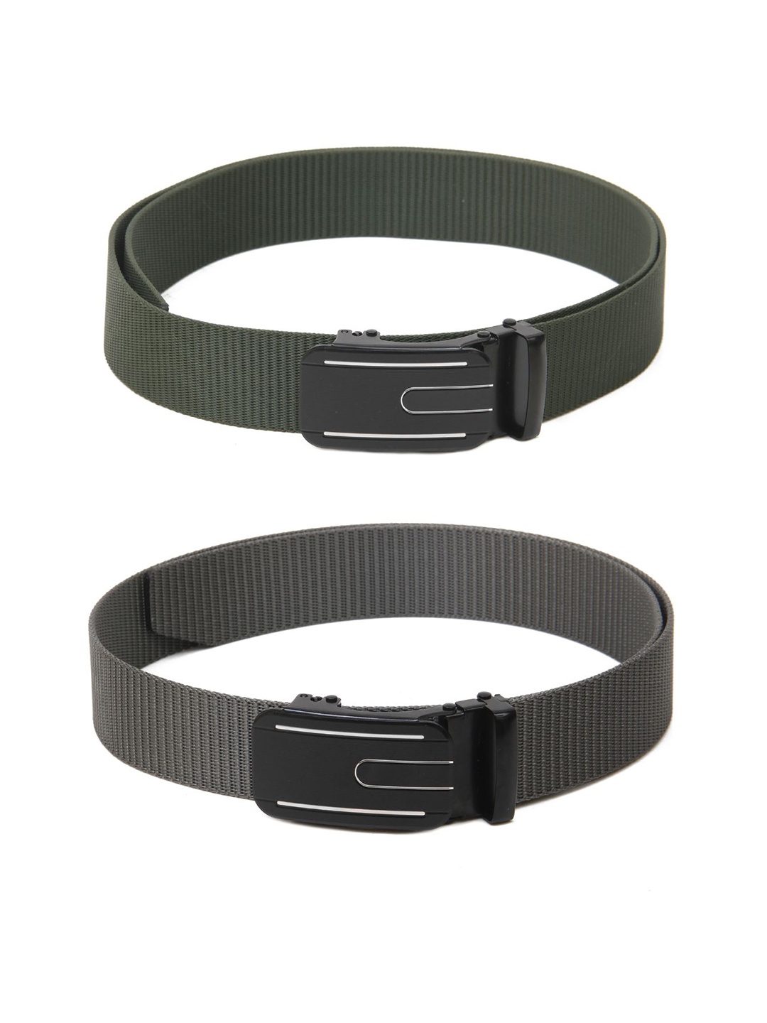 

Calvadoss Women Set of 2 Textured Belts, Green