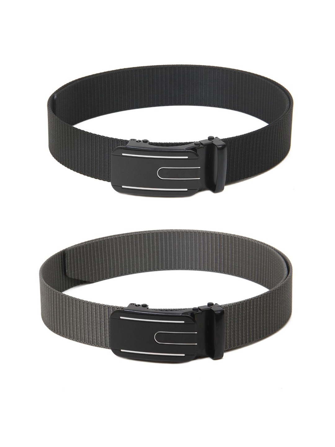 

Calvadoss Women Set of 2 Textured Belts, Black