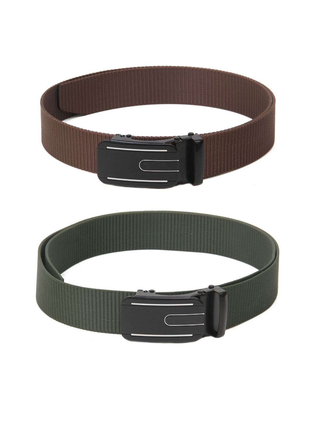 

Calvadoss Women Set of 2 Textured Belts, Brown